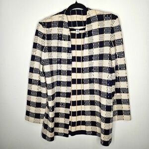 ST. JOHN Santana Knit Evening Open Front Jacket Sz 6 Sequins Designer Luxury